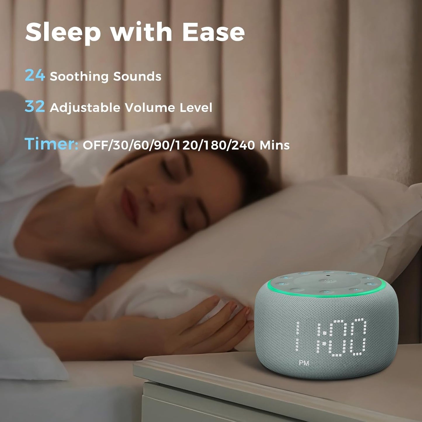 Serenity Sleep Hub - 24 Sounds, Nightlight & Alarm Clock