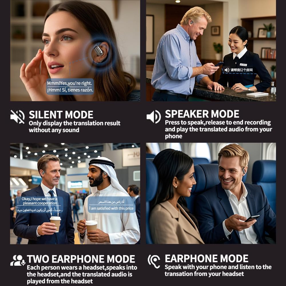 LumiVerse Earbuds: 144 Language Translator for Travel & Business